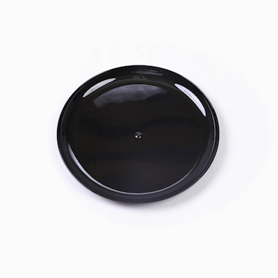 Maxi Serve Round Black Plastic Elegant Plate - 9" x 9" x 1/2" - 100 count box