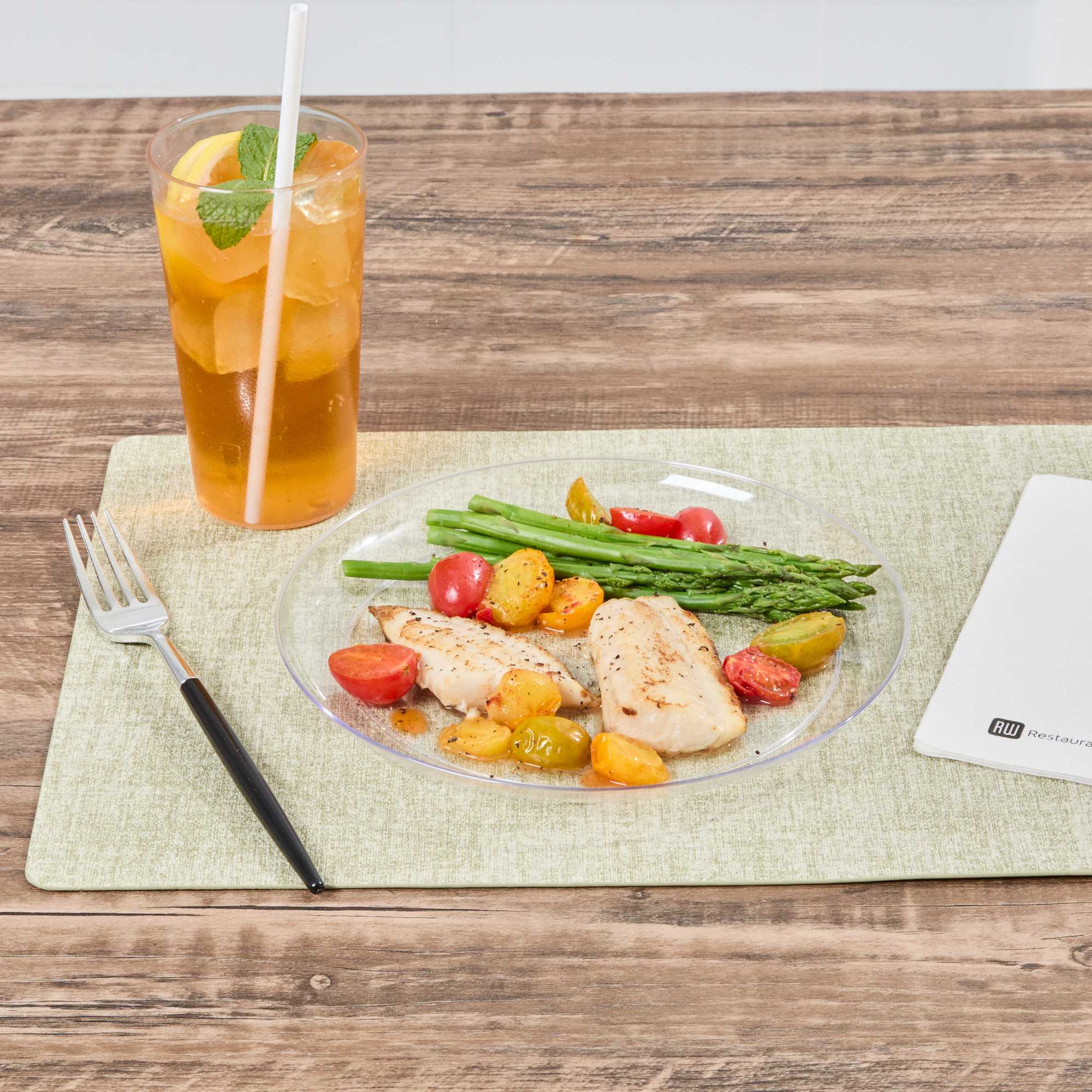 Maxi Serve Round Clear Plastic Elegant Plate - 9" x 9" x 1/2" - 100 count box