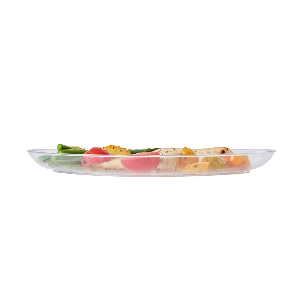 Maxi Serve Round Clear Plastic Elegant Plate - 9" x 9" x 1/2" - 100 count box