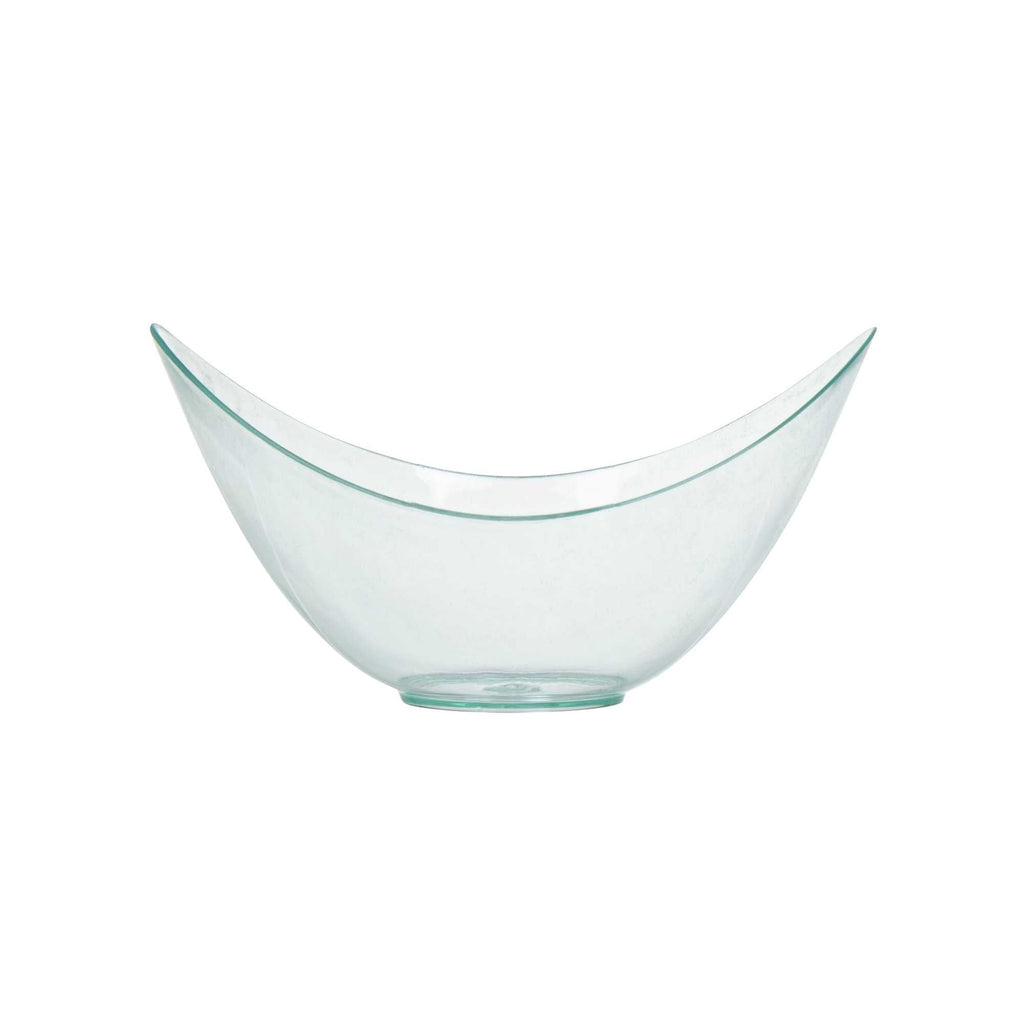 Mini Serve 2 oz Oval Seagreen Plastic Alato Tasting Dish - 3 1/2" x 2 3/4" x 1 3/4" - 100 count box