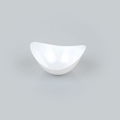 Mini Serve 2 oz Oval White Plastic Alato Tasting Dish - 3 1/2" x 2 3/4" x 1 3/4" - 100 count box