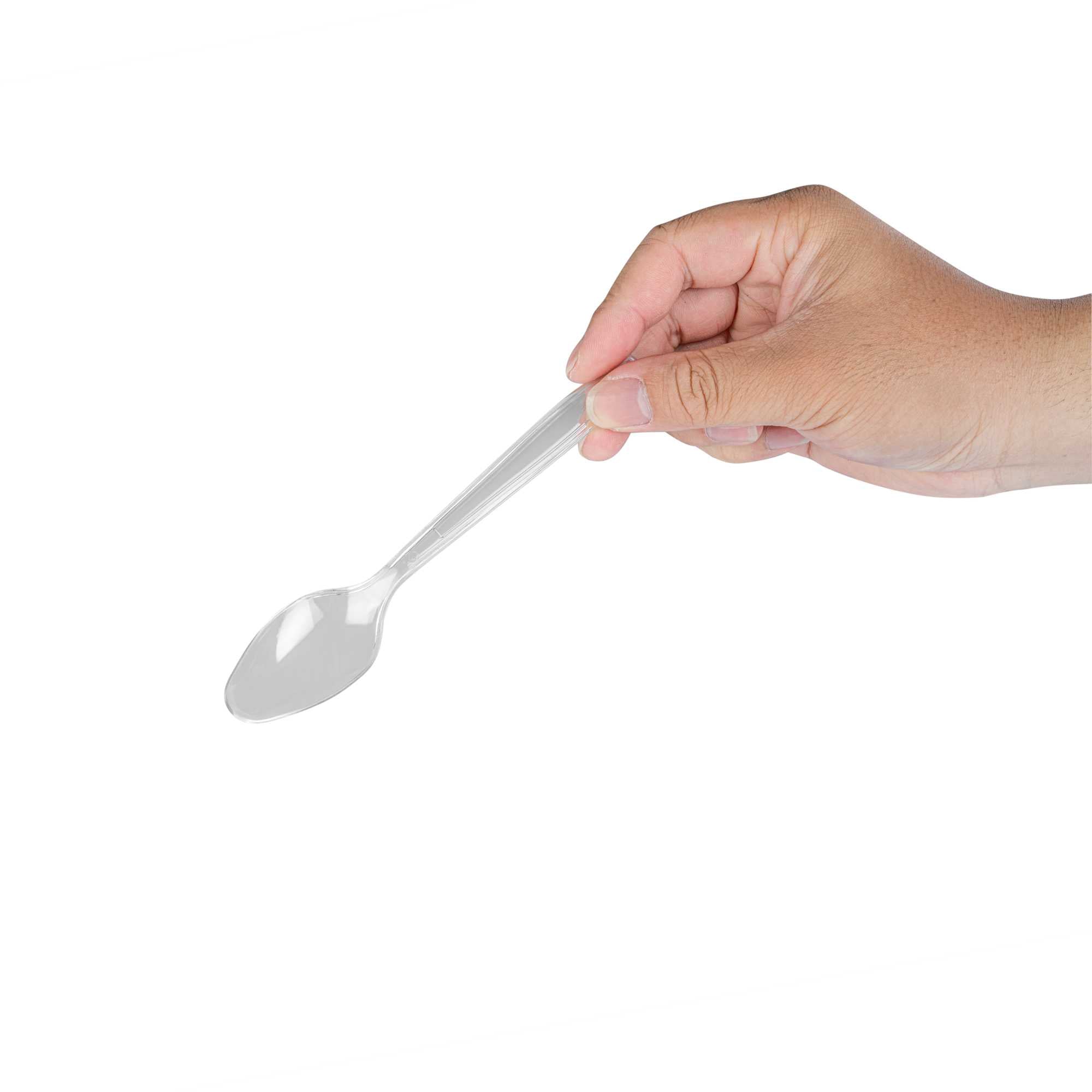 Chef 101 Clear Plastic Spoon - 6 1/2" x 1 1/4" x 1/2" - 250 count box