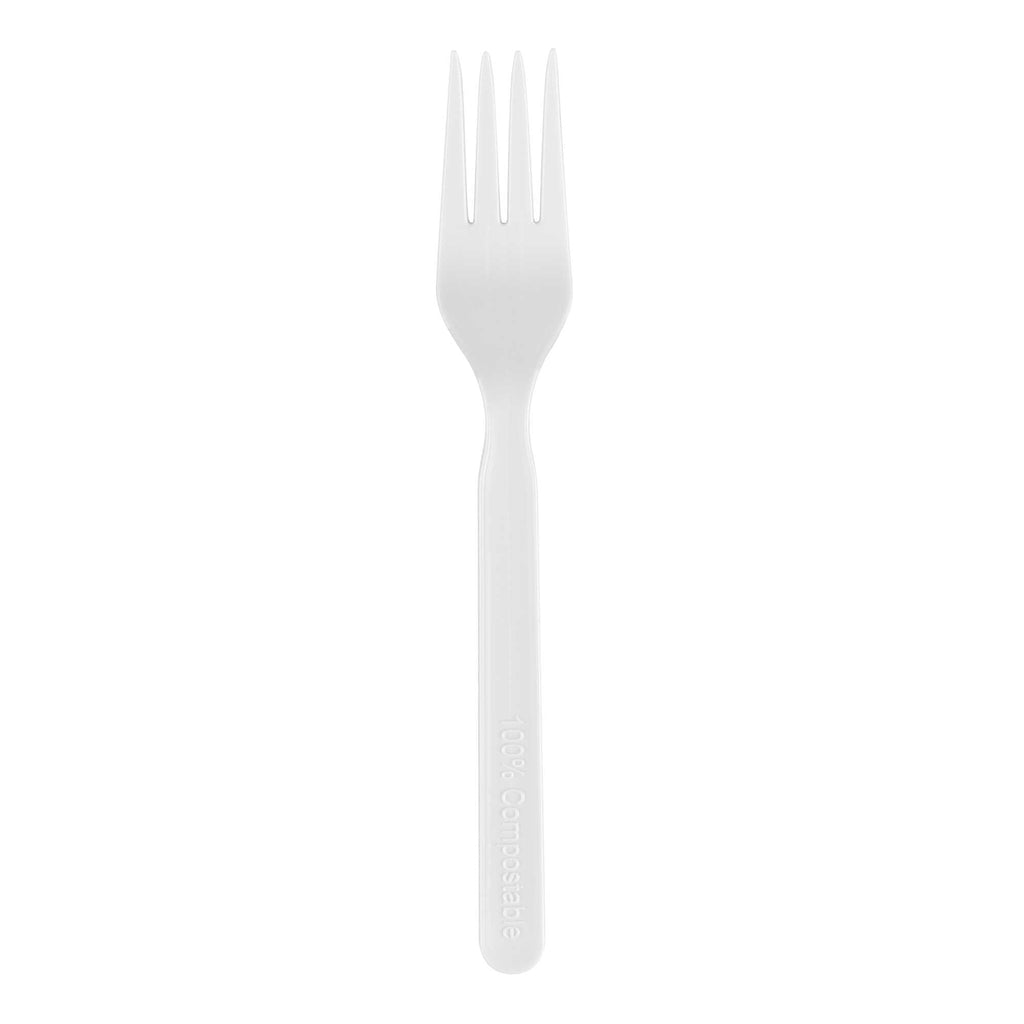 Basic Nature White PLA Plastic Fork - Compostable - 6 1/2" - 250 count box