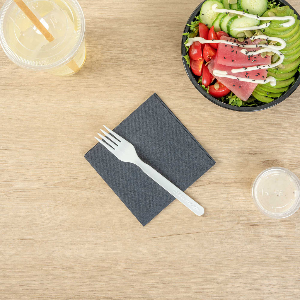 Basic Nature White PLA Plastic Fork - Compostable - 6 1/2" - 250 count box