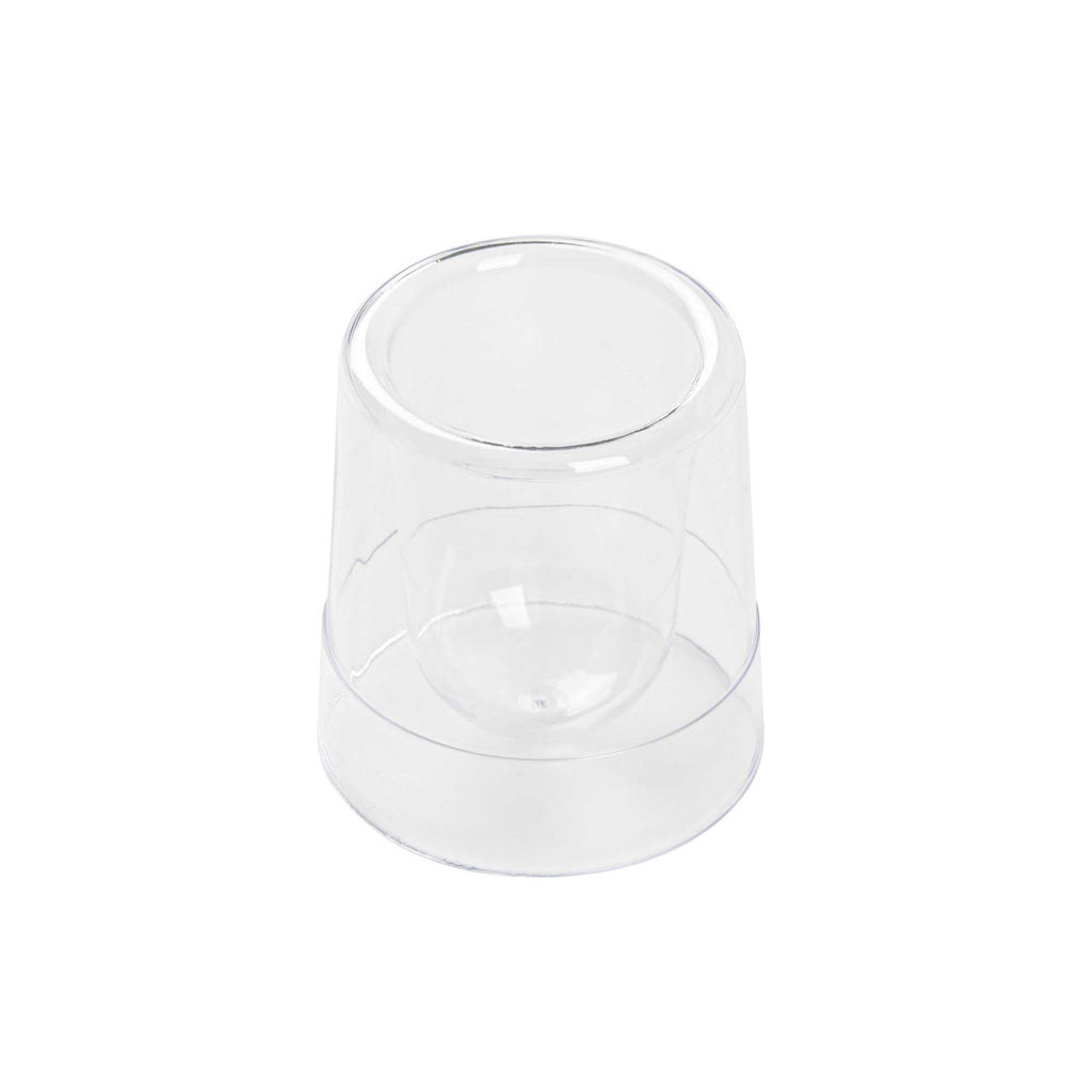 Mini Serve 2 oz Round Clear Plastic Double Walled Cup - 2" x 2" x 2 1/2" - 100 count box