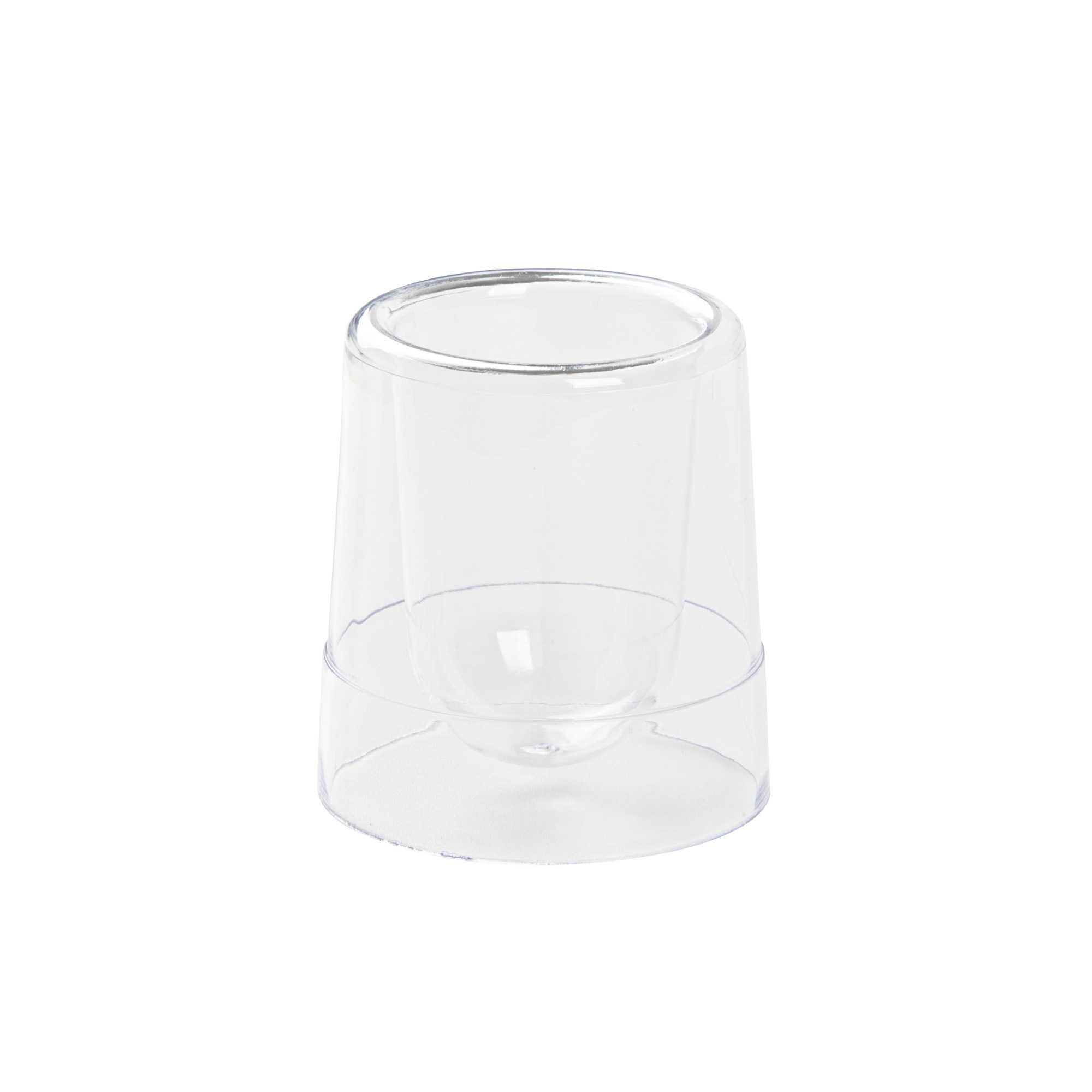 Mini Serve 2 oz Round Clear Plastic Double Walled Cup - 2" x 2" x 2 1/2" - 100 count box