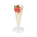 Bev Tek 3 oz Round Clear Plastic Long Champagne Flute - Stand Sold Separately - 6" x 1 1/2" x 1 1/2" - 100 count box