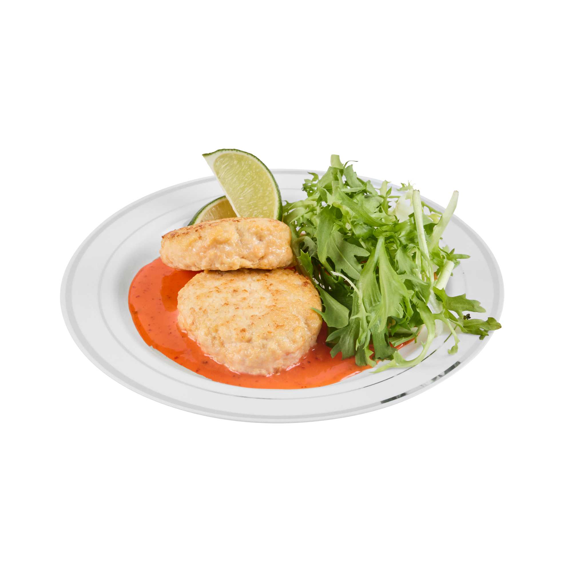Maxi Serve Round White Plastic Silver-Rimmed Plate - 7 1/2" x 7 1/2" x 1/2" - 100 count box