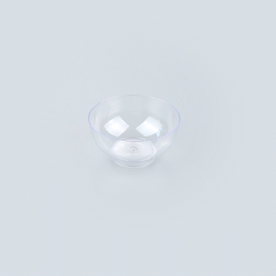 Mini Serve 2 oz Round Clear Plastic Coppa Bowl - 2 1/2" x 2 1/2" x 1" - 100 count box