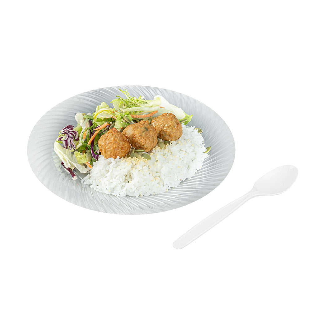 Basic Nature White PLA Plastic Spoon - Compostable - 6 1/4" x 1 1/4" x 1/2" - 250 count box