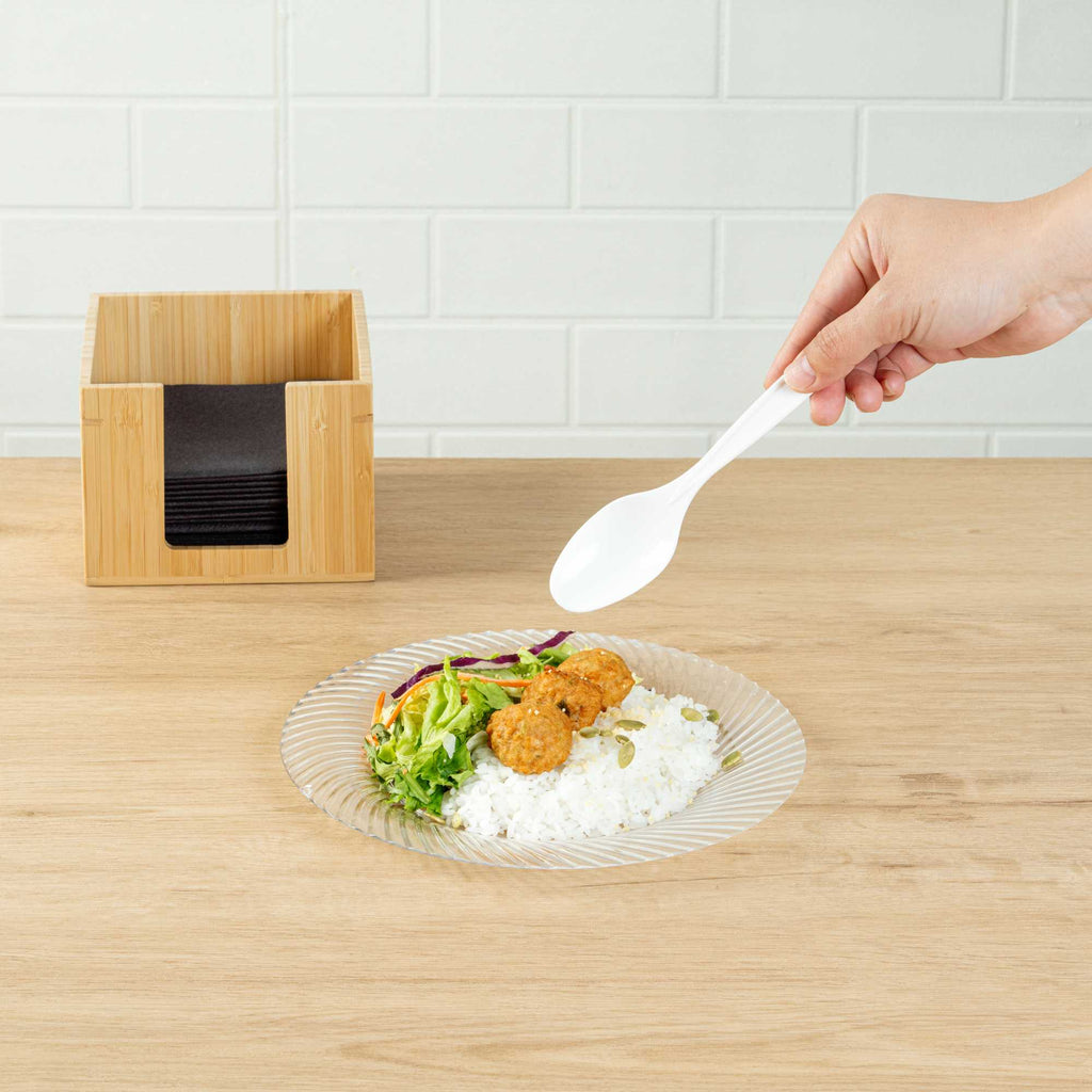 Basic Nature White PLA Plastic Spoon - Compostable - 6 1/4" x 1 1/4" x 1/2" - 250 count box