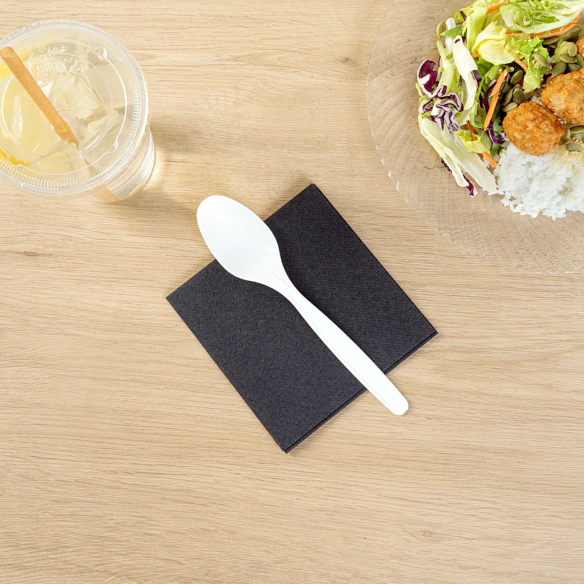 Basic Nature White PLA Plastic Spoon - Compostable - 6 1/4" x 1 1/4" x 1/2" - 250 count box