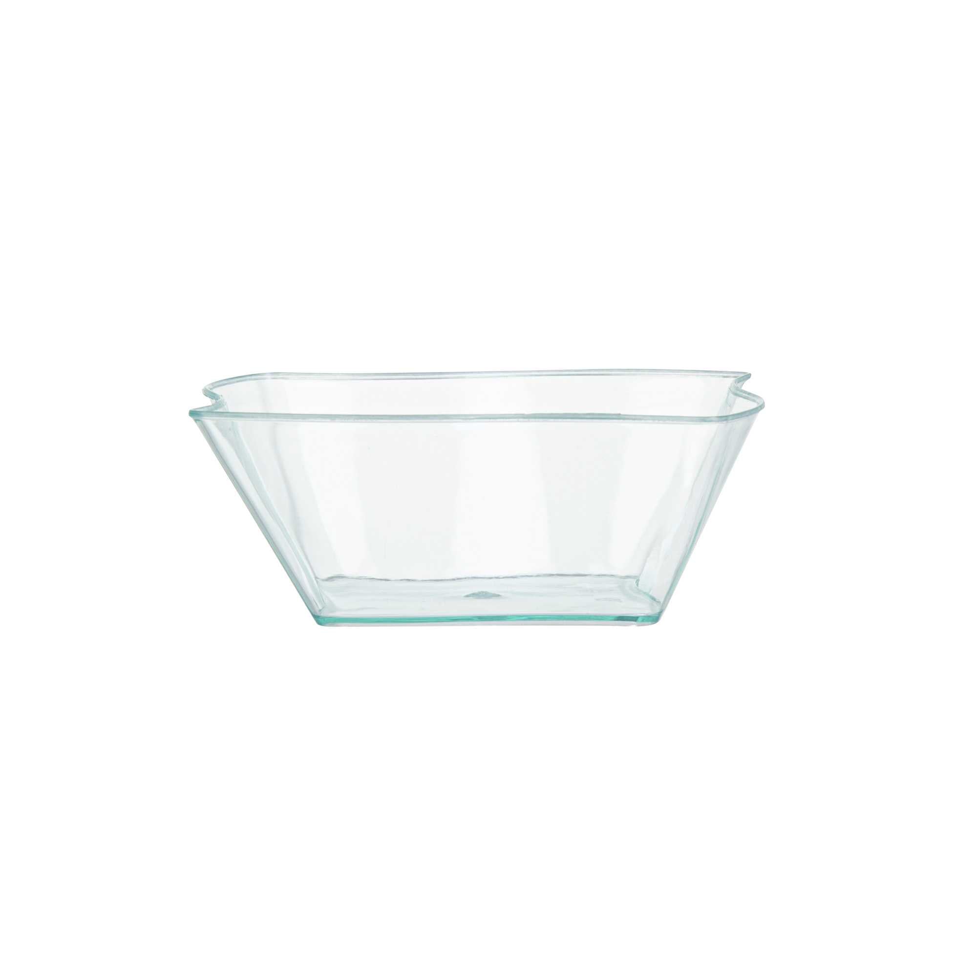 Mini Serve 6 oz Square Seagreen Plastic Aqua Bowl - 3 1/4" x 3 1/4" x 1 1/2" - 100 count box