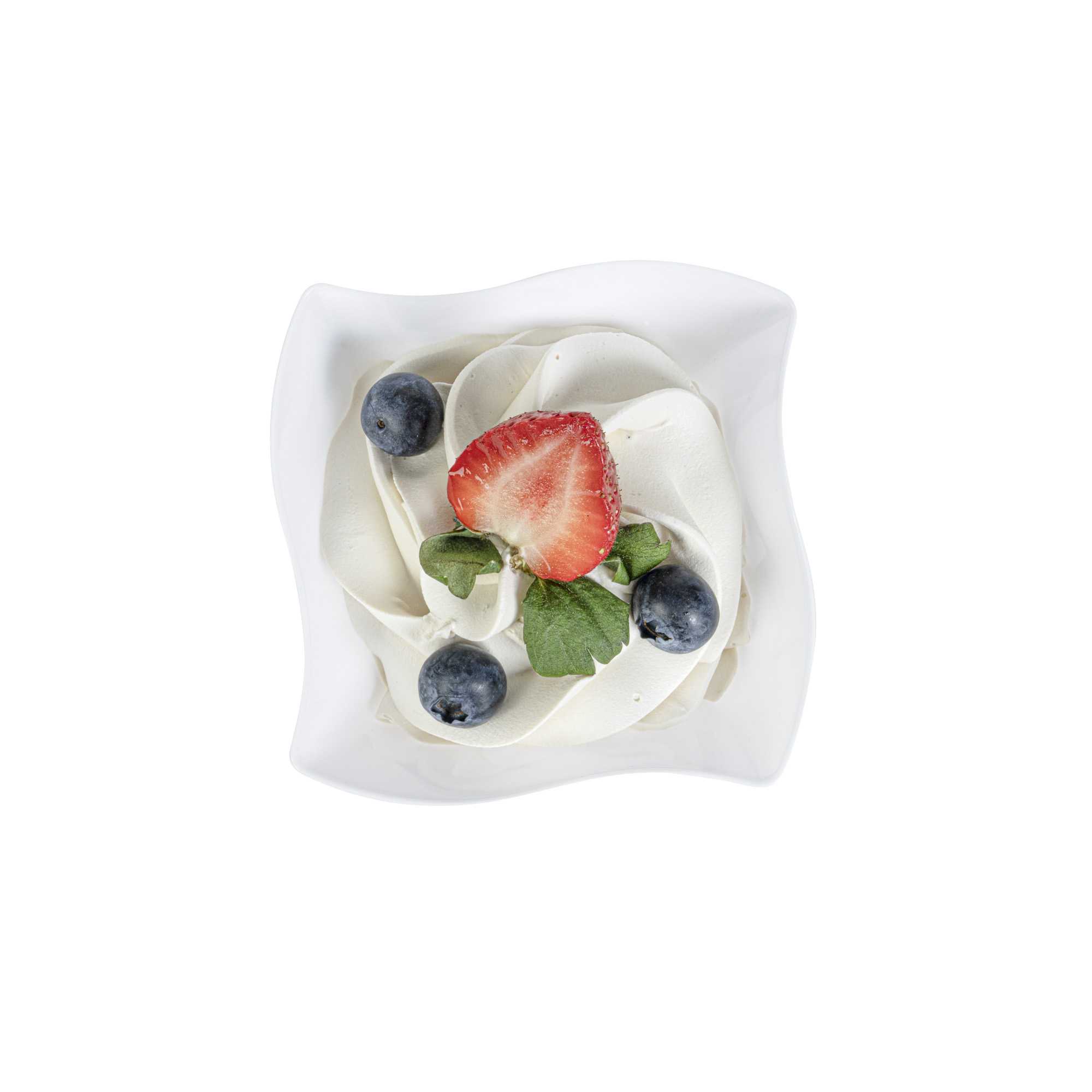 Mini Serve 6 oz Square White Plastic Aqua Bowl - 3 1/4" x 3 1/4" x 1 1/2" - 100 count box