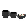 Mini Serve 3 oz Rectangle Black Plastic Cocotte - 3 3/4" x 2" x 1 1/2" - 100 count box