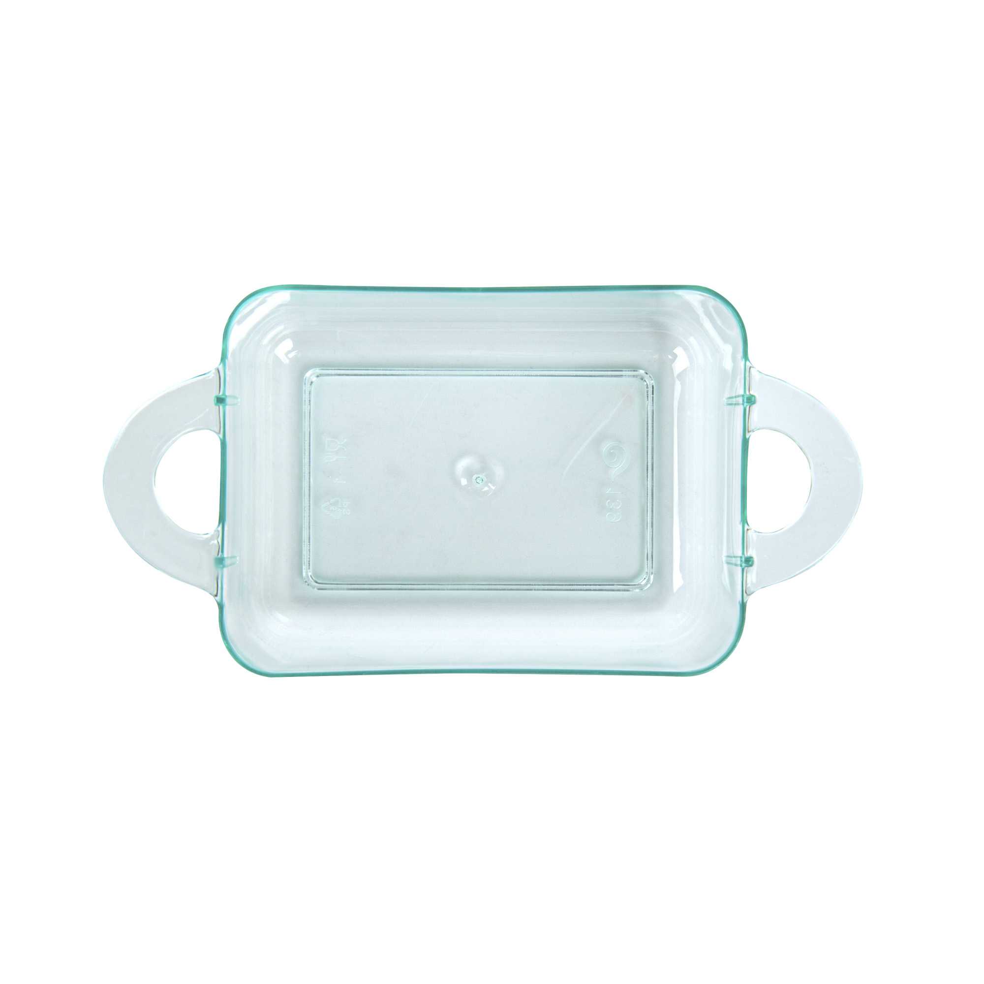 Mini Serve 3 oz Rectangle Seagreen Plastic Cocotte - 3 3/4" x 2" x 1 1/2" - 100 count box