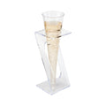 Bev Tek Clear Plastic Individual Champagne Flute Stand - 6" x 2 1/4" x 2 1/4" - 5 count box