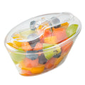 Mini Serve 4 oz Oval Clear Plastic Deli Cup - with Spork in Lid - 4 1/2" x 2 3/4" x 2 3/4" - 100 count box
