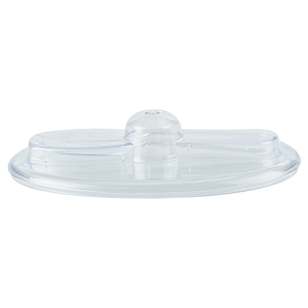 Mini Serve 4 oz Oval Clear Plastic Deli Cup - with Spork in Lid - 4 1/2" x 2 3/4" x 2 3/4" - 100 count box
