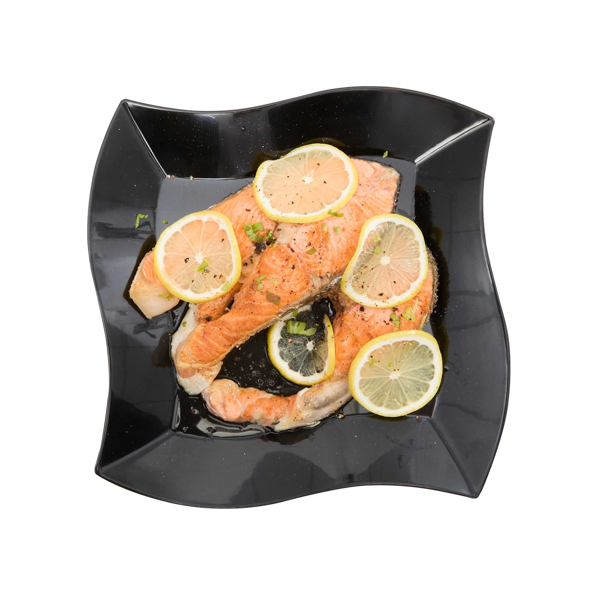 Maxi Serve Square Black Plastic Large Aqua Plate - 9" x 9" x 1/2" - 100 count box
