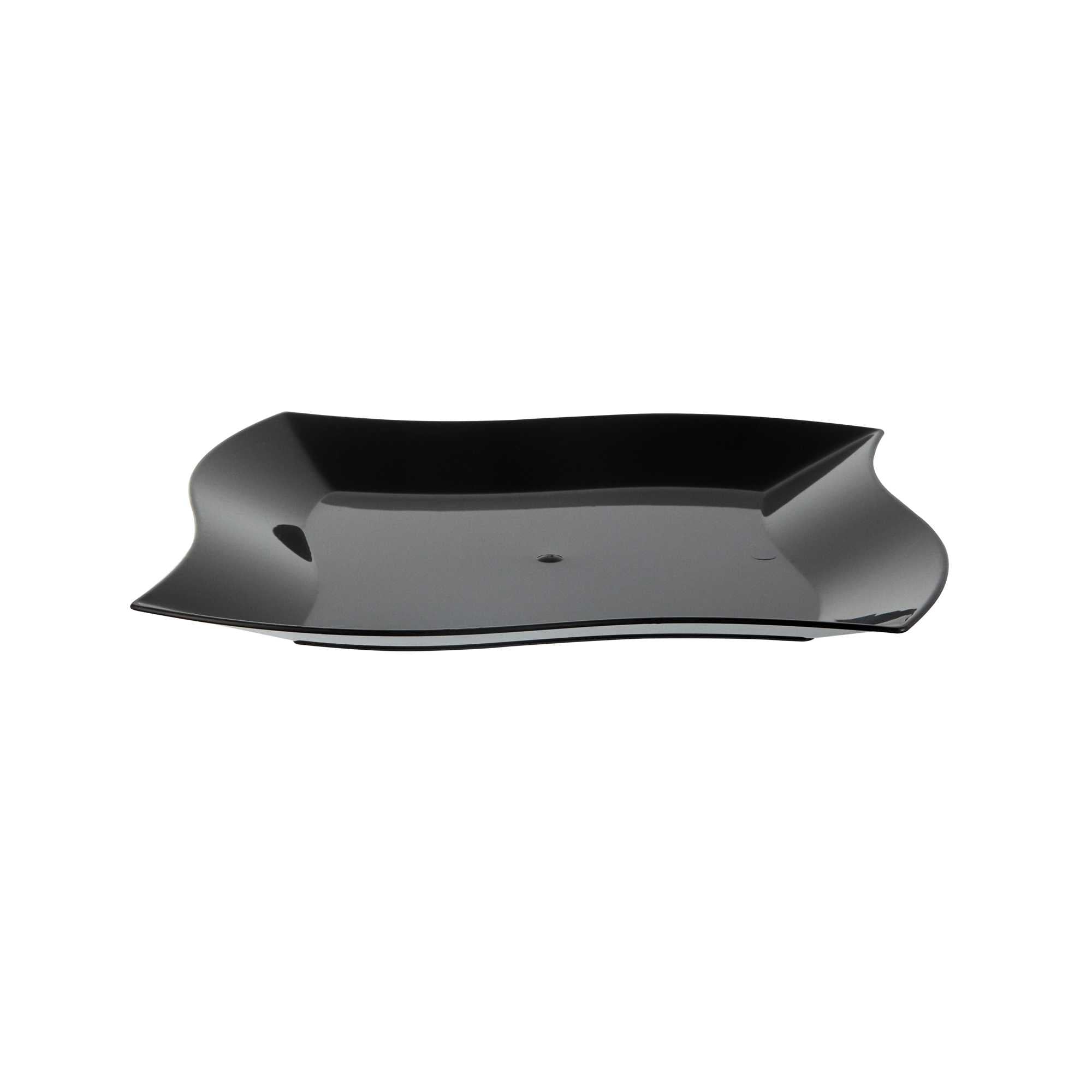 Maxi Serve Square Black Plastic Large Aqua Plate - 9" x 9" x 1/2" - 100 count box
