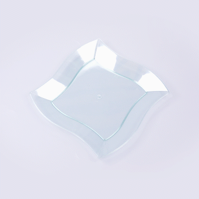 Square Seagreen Plastic Large Aqua Plate - 9" x 9" x 1/2" - 100 count box