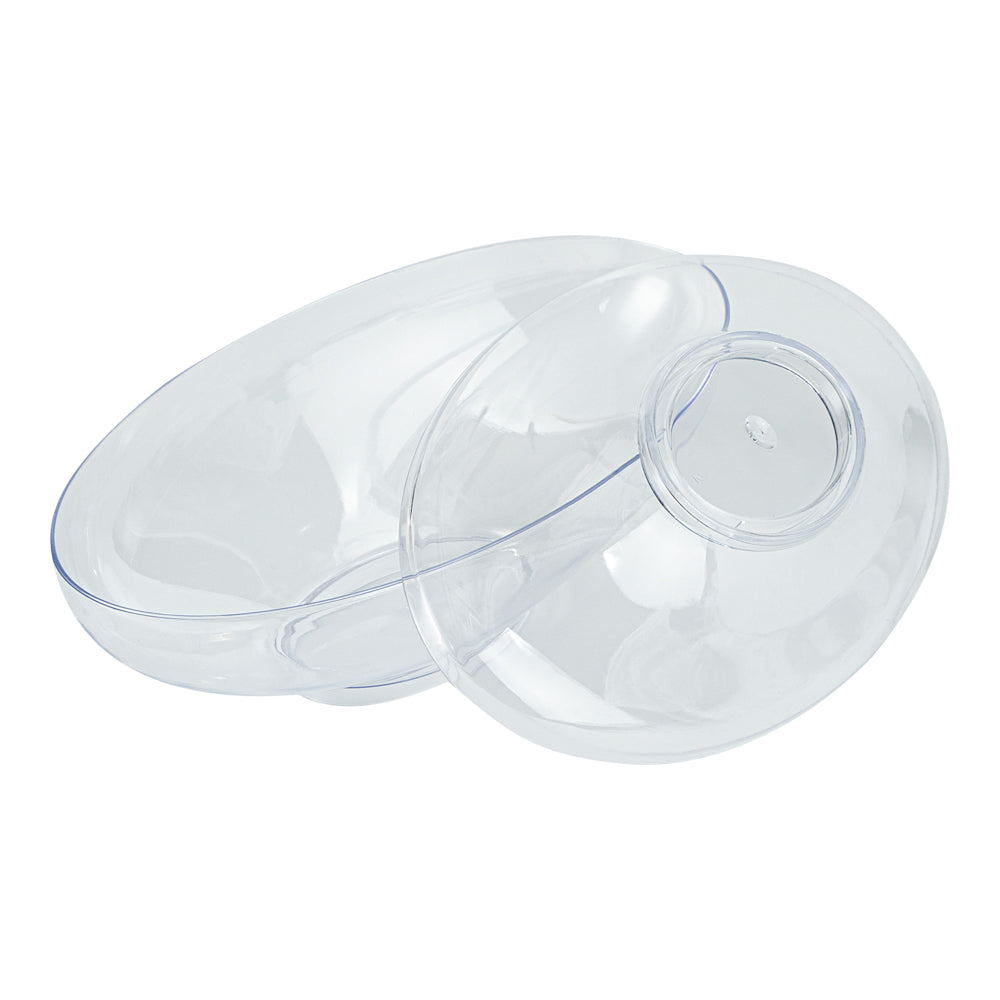 Mini Serve 6 oz Oval Clear Plastic Deli Cup - Stackable, with Lid - 5 1/2" x 3 1/4" x 2 1/2" - 100 count box
