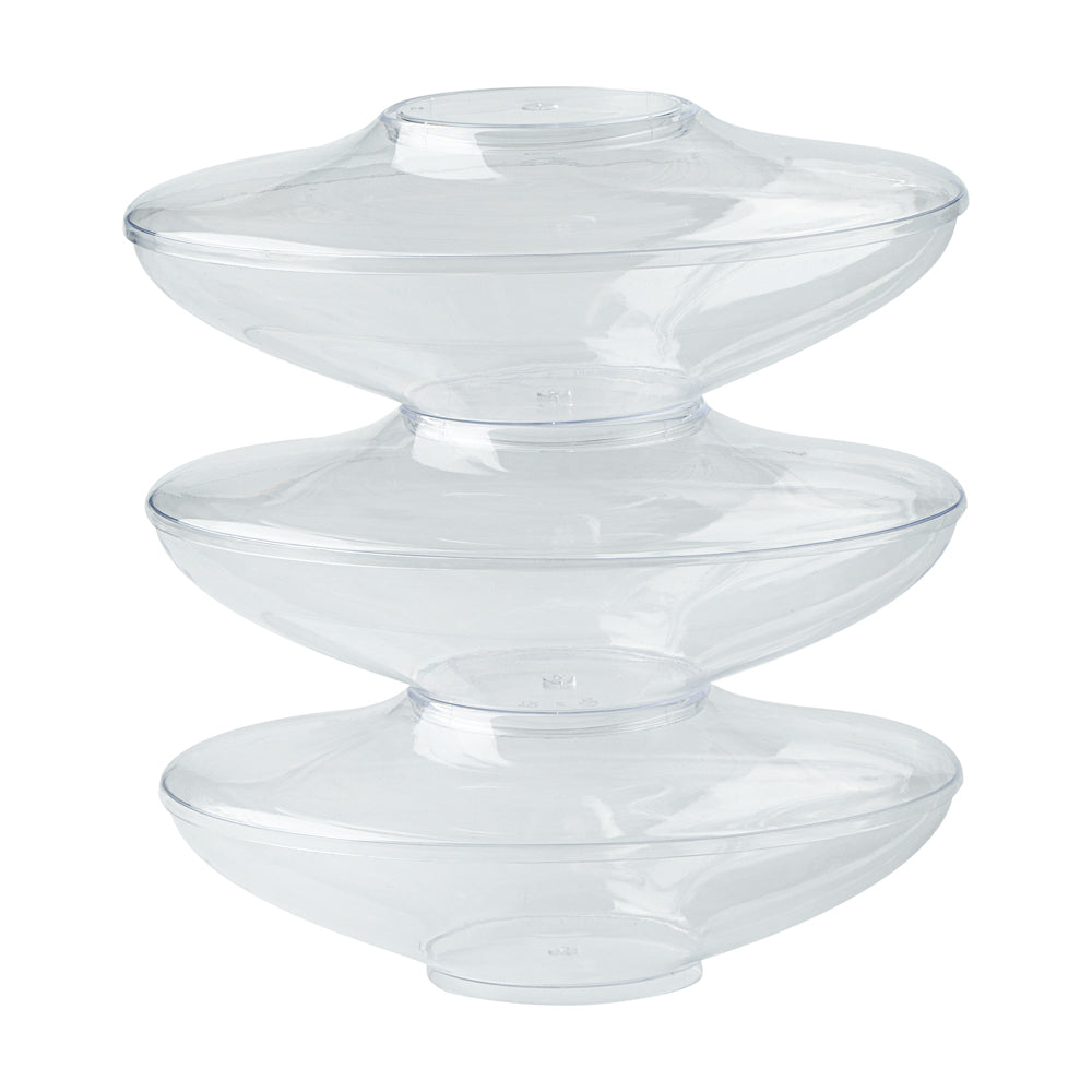 Mini Serve 6 oz Oval Clear Plastic Deli Cup - Stackable, with Lid - 5 1/2" x 3 1/4" x 2 1/2" - 100 count box