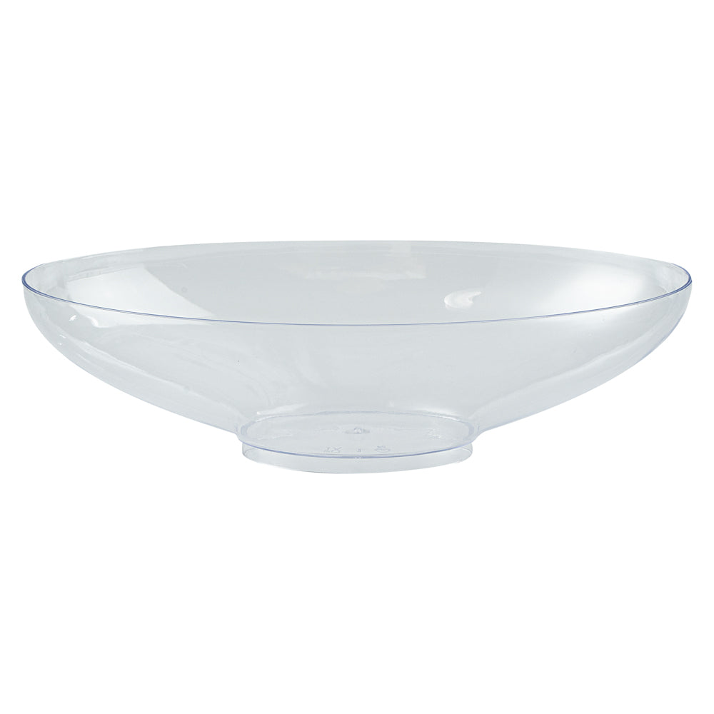 Mini Serve 6 oz Oval Clear Plastic Deli Cup - Stackable, with Lid - 5 1/2" x 3 1/4" x 2 1/2" - 100 count box