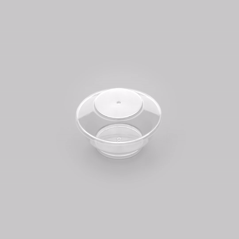 Mini Serve 4 oz Round Clear Plastic Medium Deli Cup - with Lid - 3 1/4" x 3 1/4" x 2" - 100 count box