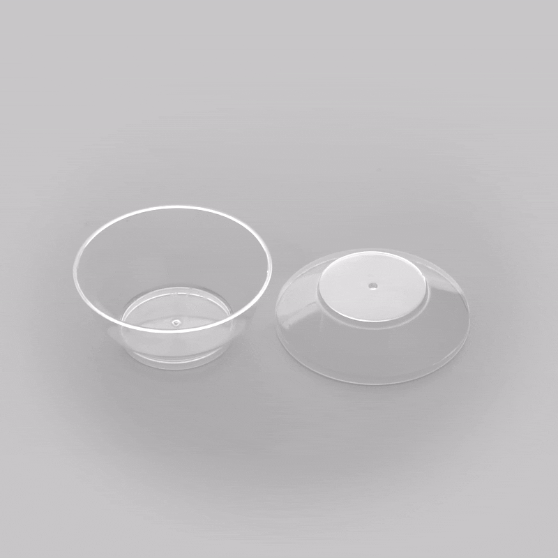 Mini Serve 4 oz Round Clear Plastic Medium Deli Cup - with Lid - 3 1/4" x 3 1/4" x 2" - 100 count box