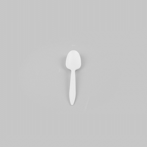 Basic Nature White CPLA Plastic Dessert Spoon - Compostable - 5" - 500 count box