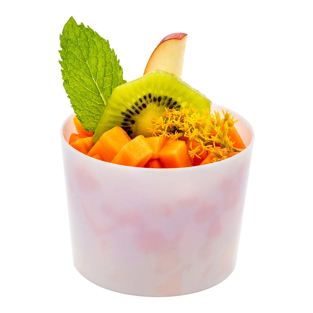 Mini Serve 6 oz Round White Plastic Cylindro Cup - 2 1/4" x 2 1/4" x 3" - 100 count box
