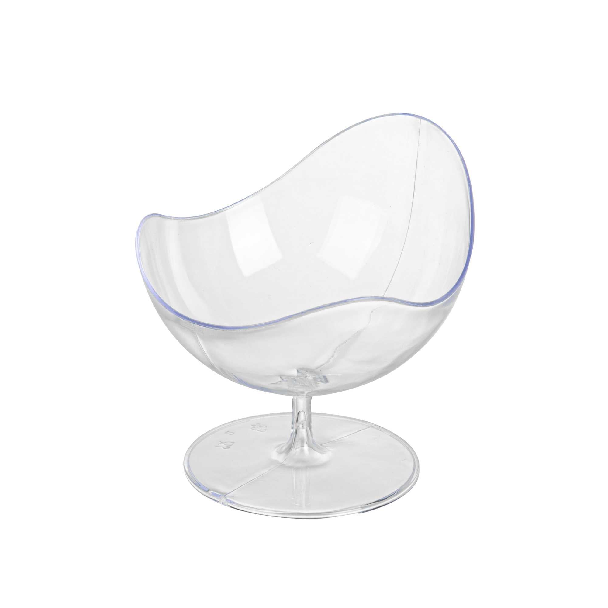 Mini Serve 2 oz Round Clear Plastic Ball Chair - 2 3/4" x 2 3/4" x 2 3/4" - 100 count box