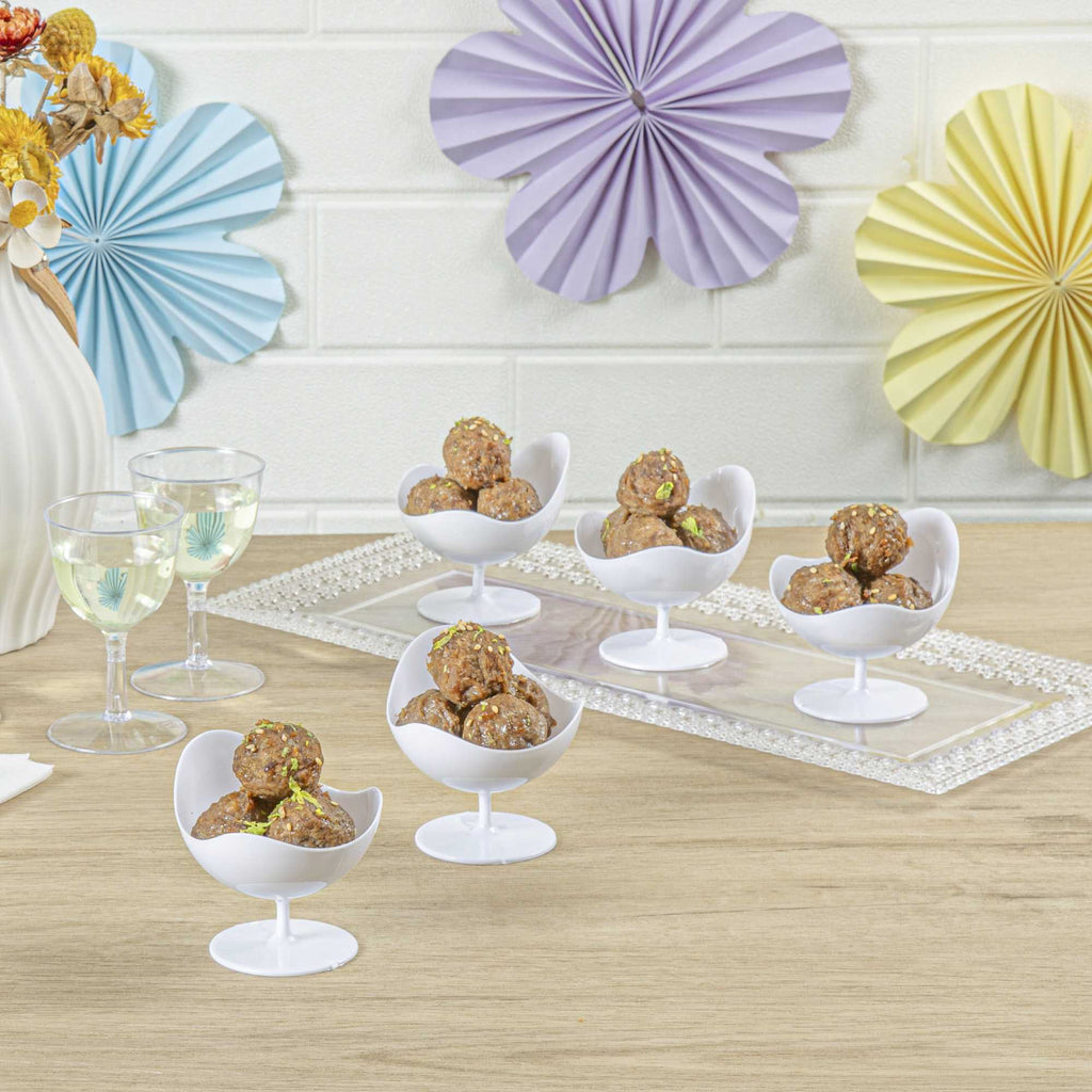 Mini Serve 2 oz Round White Plastic Ball Chair - 2 3/4" x 2 3/4" x 2 3/4" - 100 count box