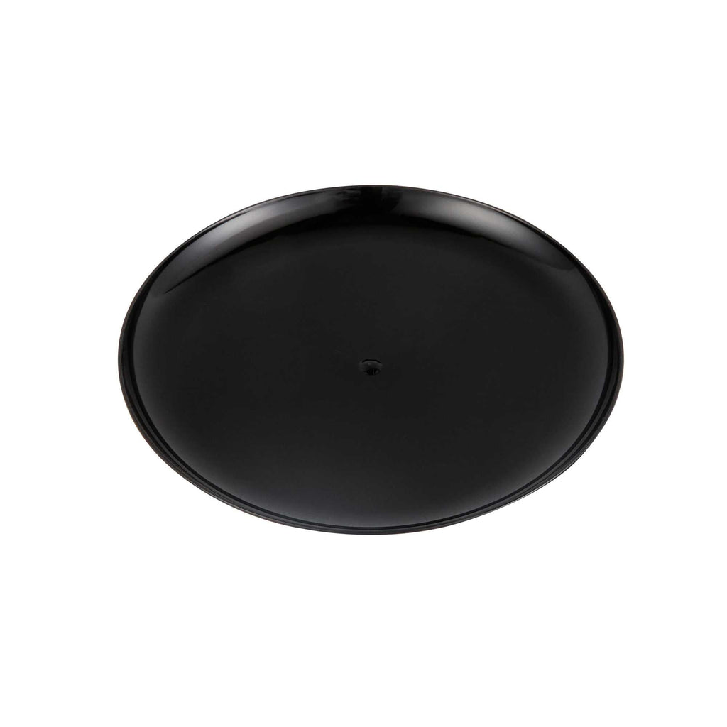 Maxi Serve Round Black Plastic Medium Elegant Plate - 7" x 7" - 100 count box