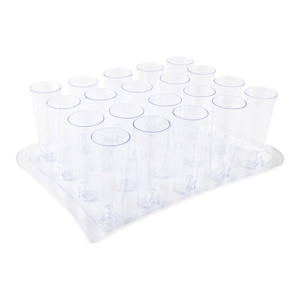 Bev Tek 5 oz Round Clear Plastic Tall Cocktail Glass - 2" x 2" x 4 1/2" - 100 count box