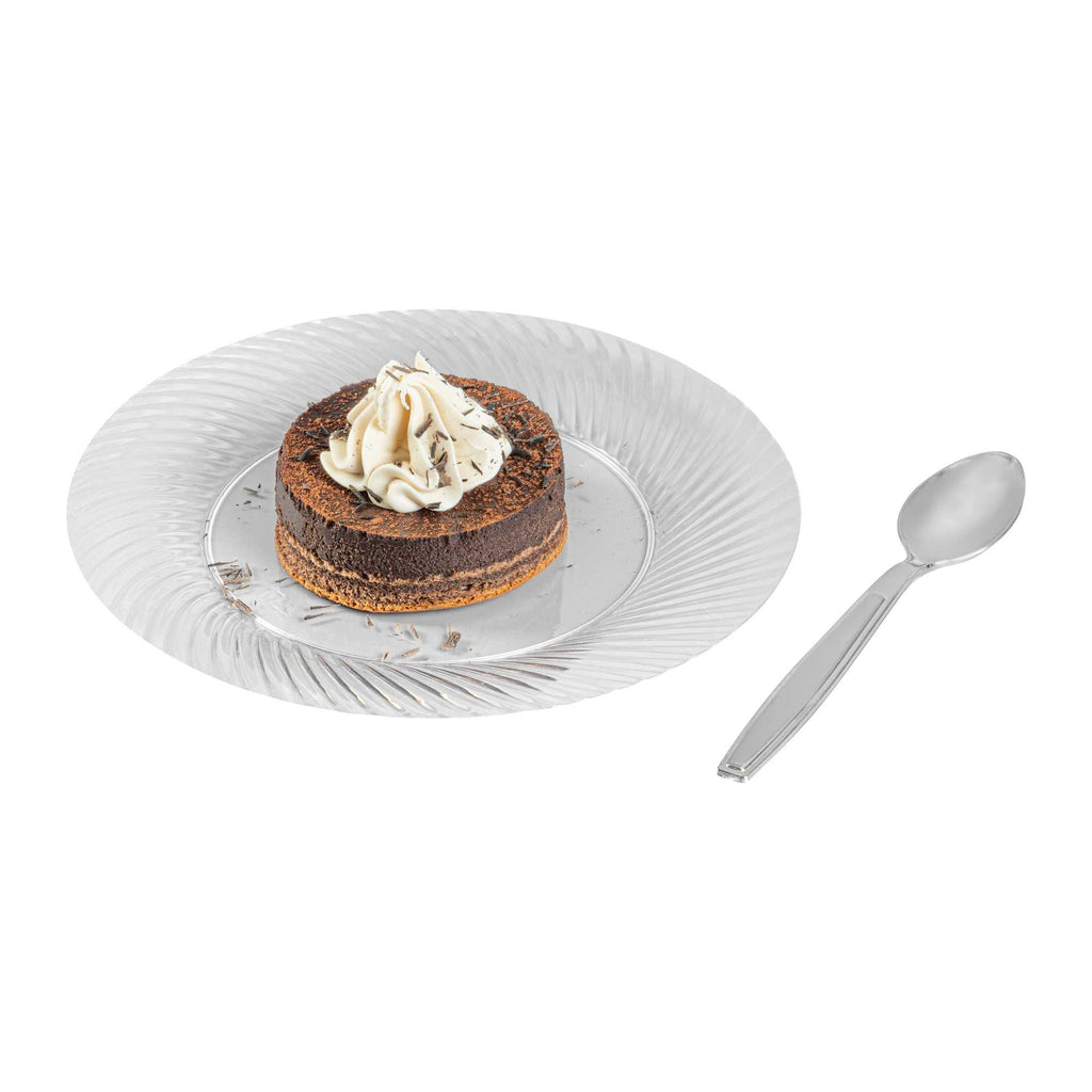 Argento Silver Plastic Dessert Spoon - 5 1/2" - 250 count box