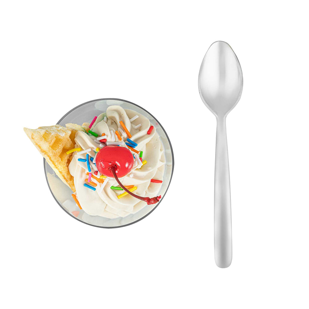 Moderna Silver Plastic Dessert Spoon - 5 1/2" - 250 count box