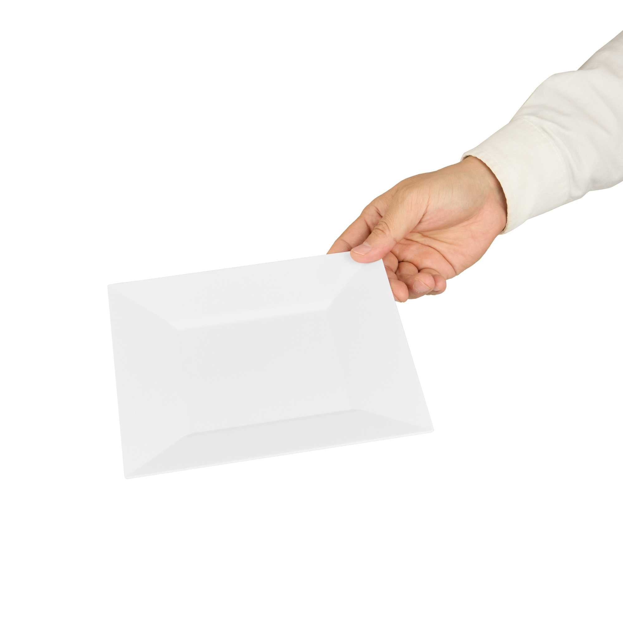 Maxi Serve Square White Plastic Medium Plate - 8 1/4" x 8 1/4" x 1/2" - 100 count box