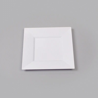 Maxi Serve Square White Plastic Medium Plate - 8 1/4" x 8 1/4" x 1/2" - 100 count box