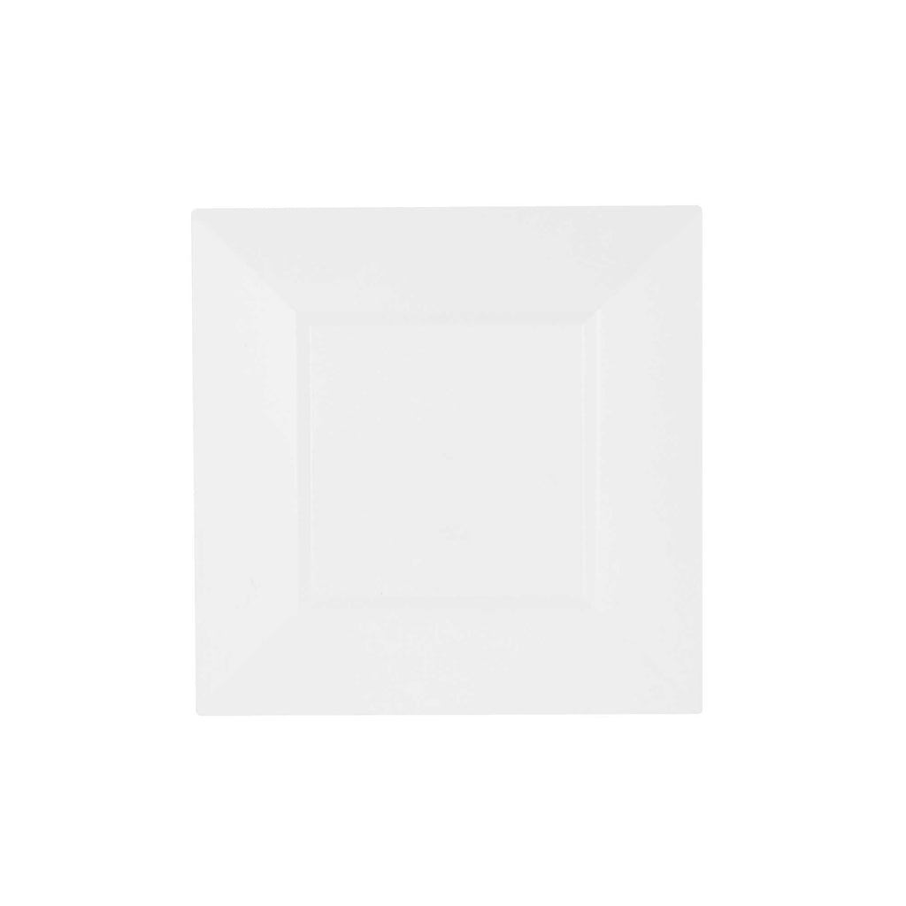 Maxi Serve Square White Plastic Medium Plate - 8 1/4" x 8 1/4" x 1/2" - 100 count box
