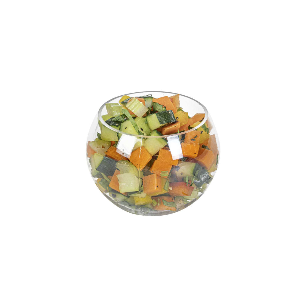 Mini Serve 4 oz Sphere Clear Plastic Cup - 2 3/4" x 2 3/4" x 2 1/4" - 5 count box