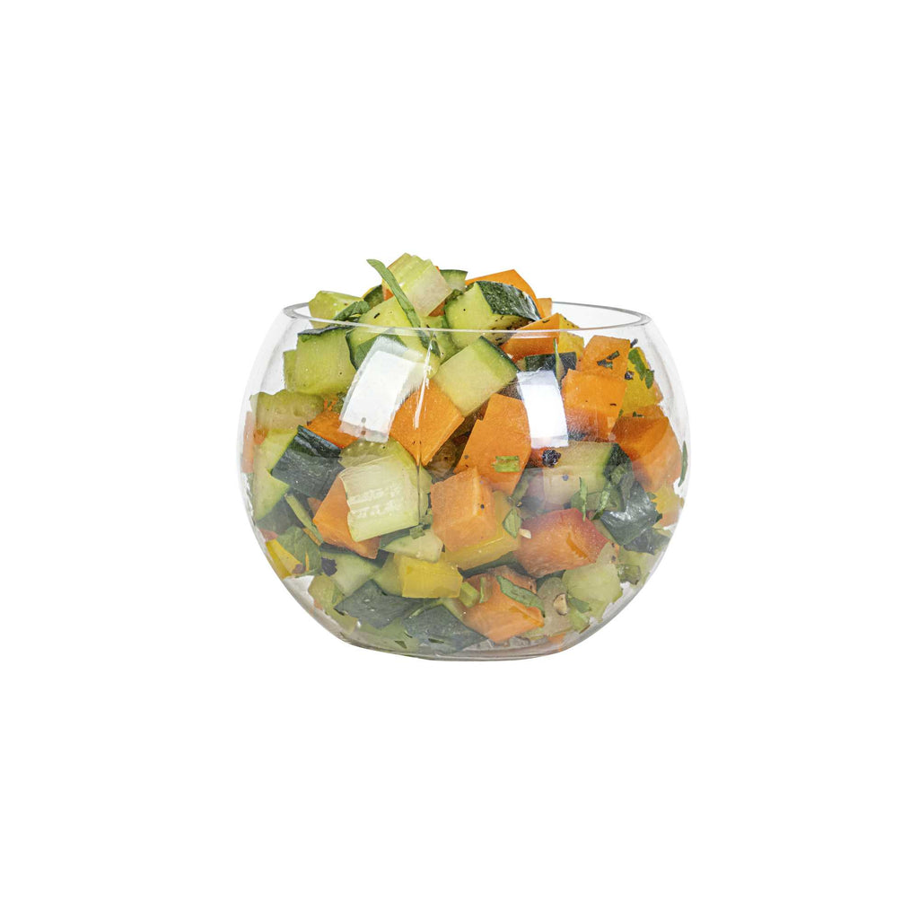 Mini Serve 4 oz Sphere Clear Plastic Cup - 2 3/4" x 2 3/4" x 2 1/4" - 5 count box