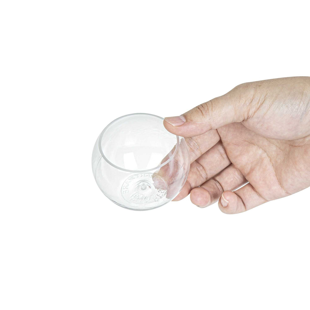 Mini Serve 4 oz Sphere Clear Plastic Cup - 2 3/4" x 2 3/4" x 2 1/4" - 100 count box