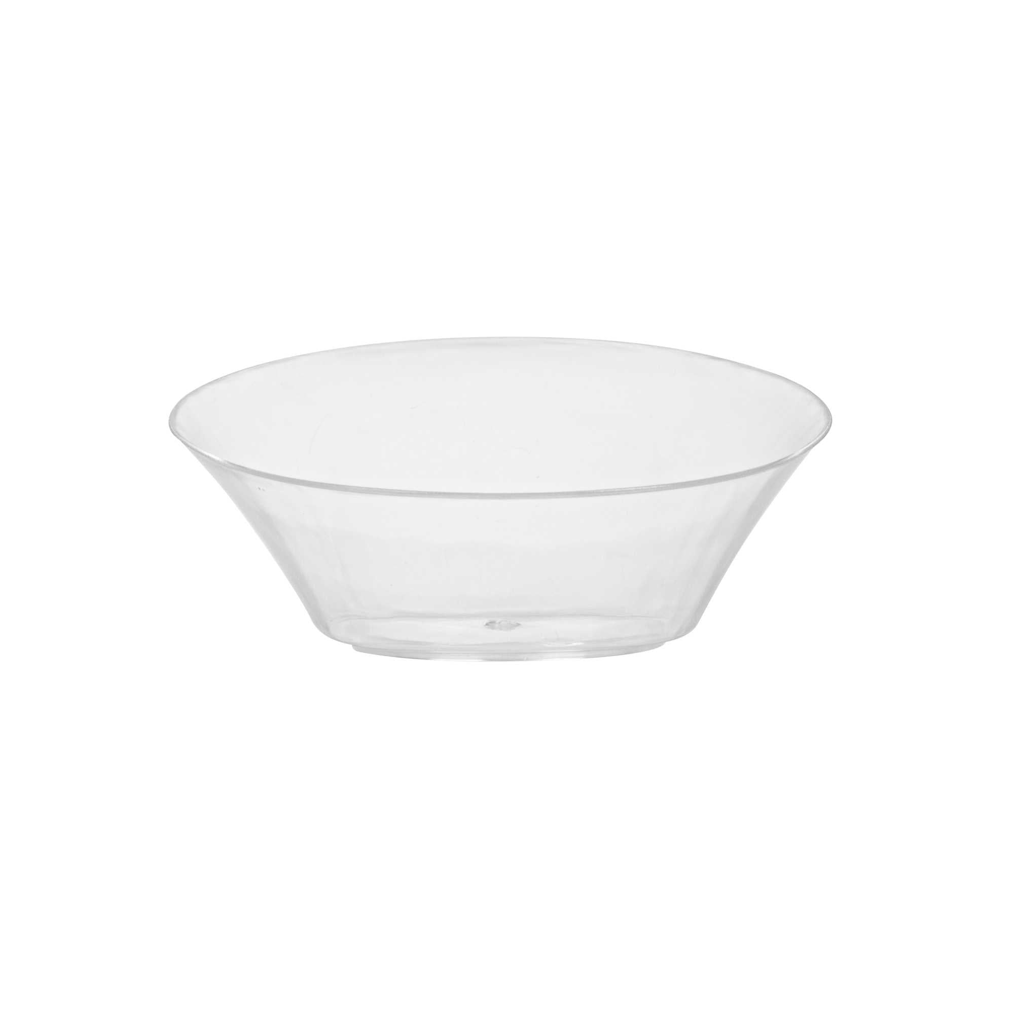 Mini Serve Oval Clear Plastic Ellipse Dish - 4" x 3" x 1 1/4" - 100 count box