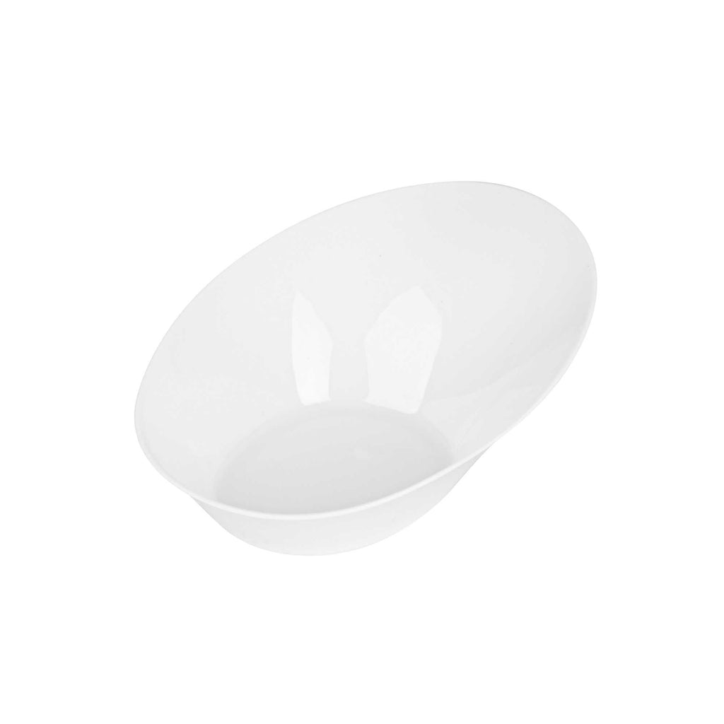 Mini Serve Oval White Plastic Ellipse Dish - 4" x 3" x 1 1/4" - 50 count box