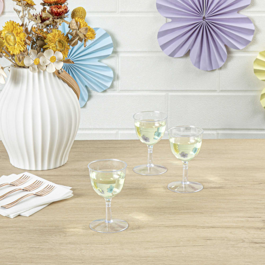 Bev Tek 2 oz Round Clear Plastic Mini Wine Goblet - 2" x 2" x 2 1/2" - 100 count box
