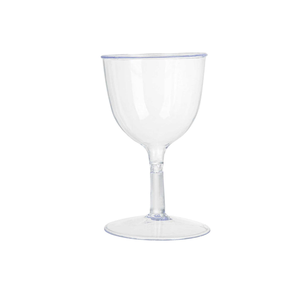 Bev Tek 2 oz Round Clear Plastic Mini Wine Goblet - 2" x 2" x 2 1/2" - 100 count box