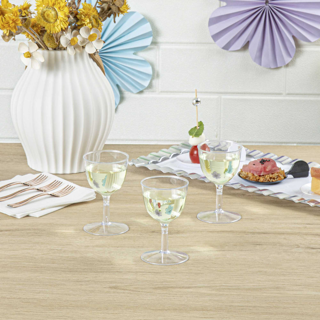 Bev Tek 2 oz Round Clear Plastic Mini Wine Goblet - 2" x 2" x 2 1/2" - 100 count box
